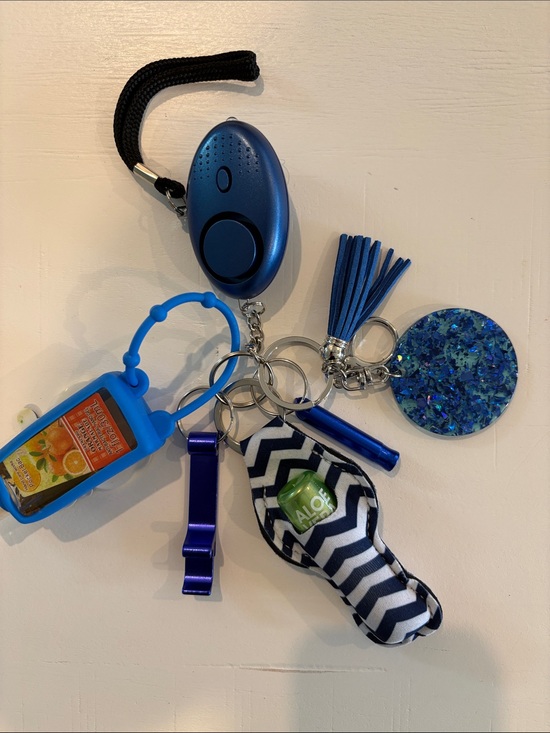 Accessories - Blue Personal Safety Alarm Keychain with Accessories
